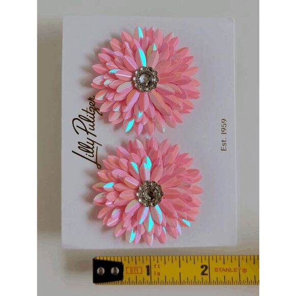 🌸 LILLY PULITZER Floral Pink Slice of Sunshine Earrings NEW WITH GIFT BAG - Picture 7 of 15